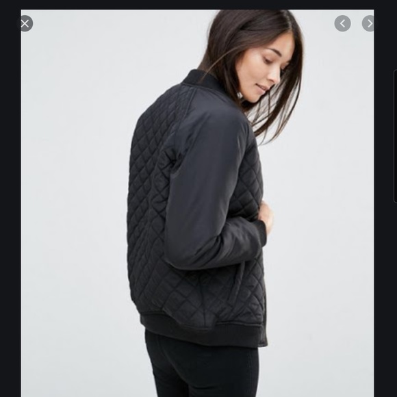 New Look Black Quilted Lined Bomber Jacket Size 6 - Picture 2 of 10